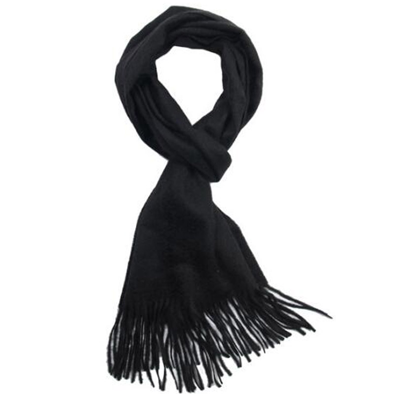 Pure Cashmere Scarves Black Women Winter Scarf